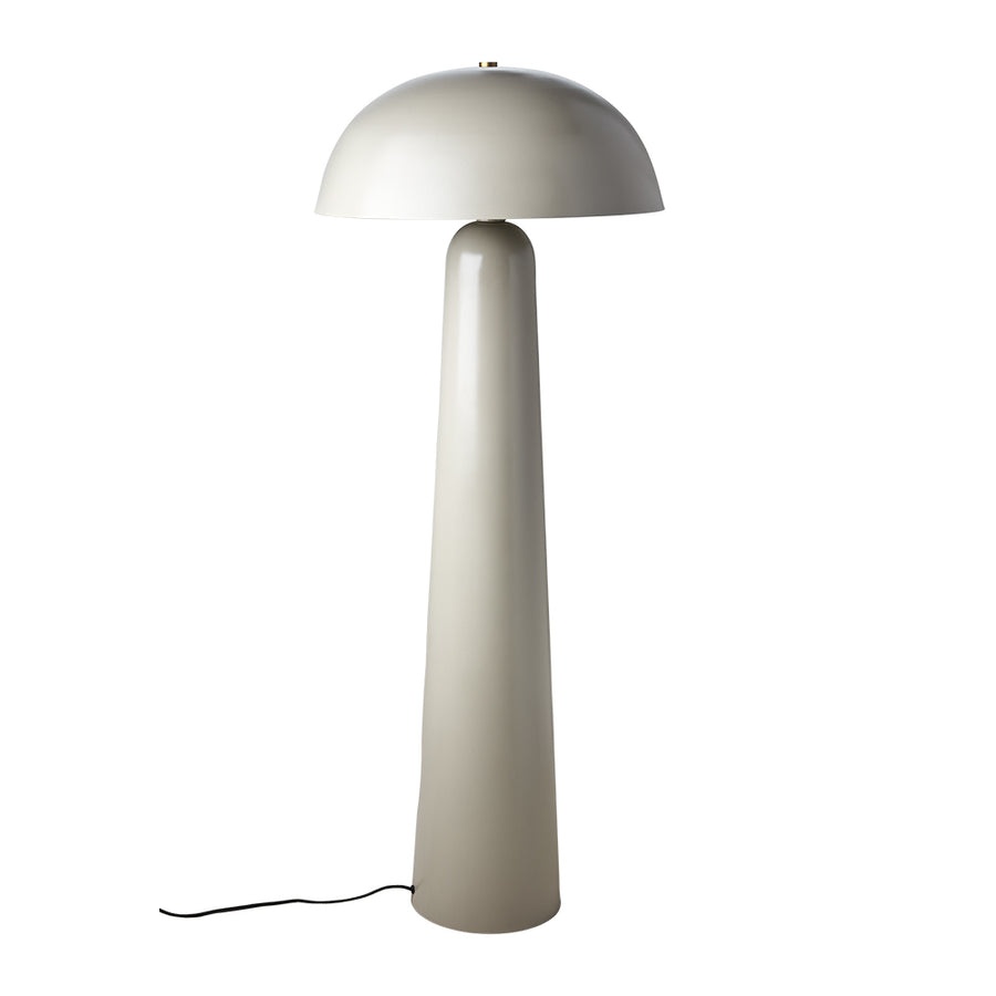 Bézs színű, gomba formájú, fém design állólámpa.