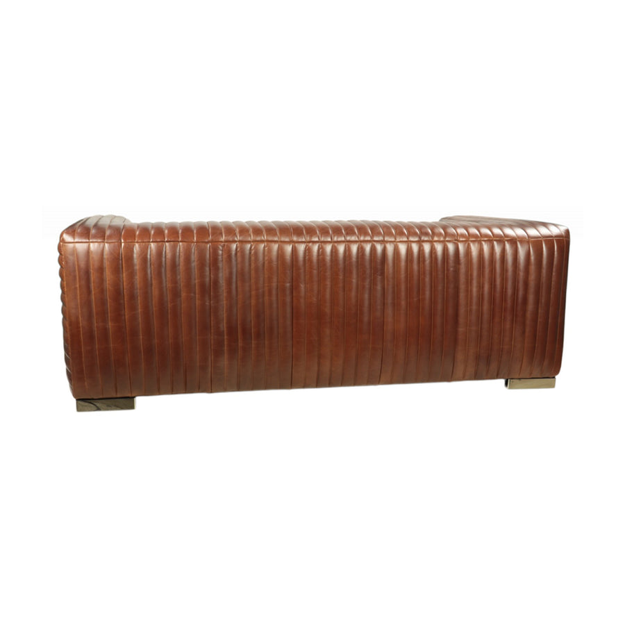 Georgio dohánybarna bőrkanapé hátsó nézet, modern dizájn