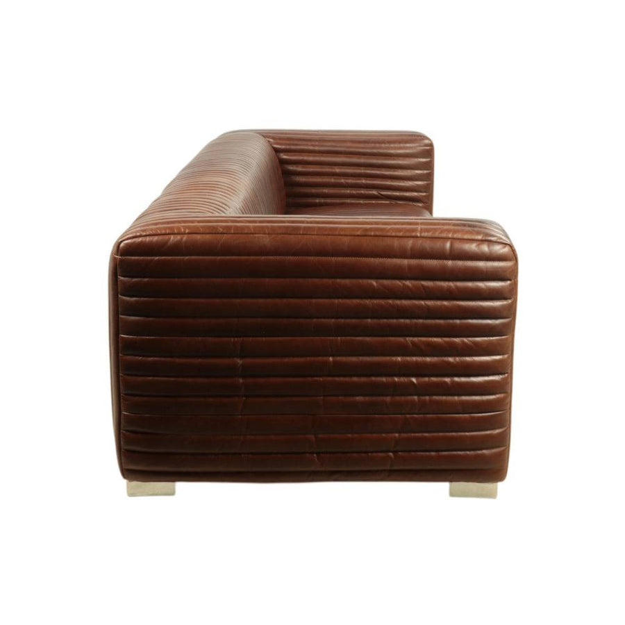 Georgio bőrkanapé oldalprofil, széles karfákkal