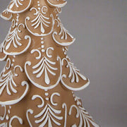 Barna színű, dekor mézeskalács fenyőfa.