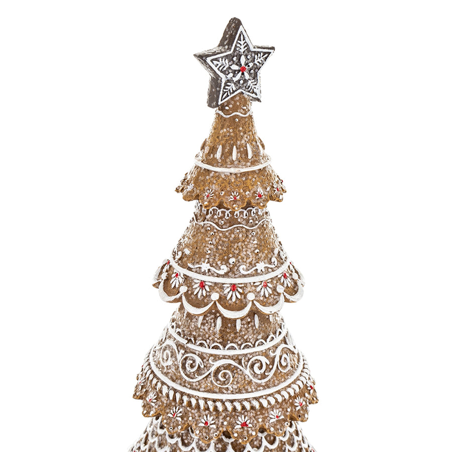 GINGERBREAD mézeskalács fenyőkúp közeli részletfotó.