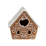 GINGERBREAD porcelán mécsestartó mézeskalács házikó 8 cm elölnézet