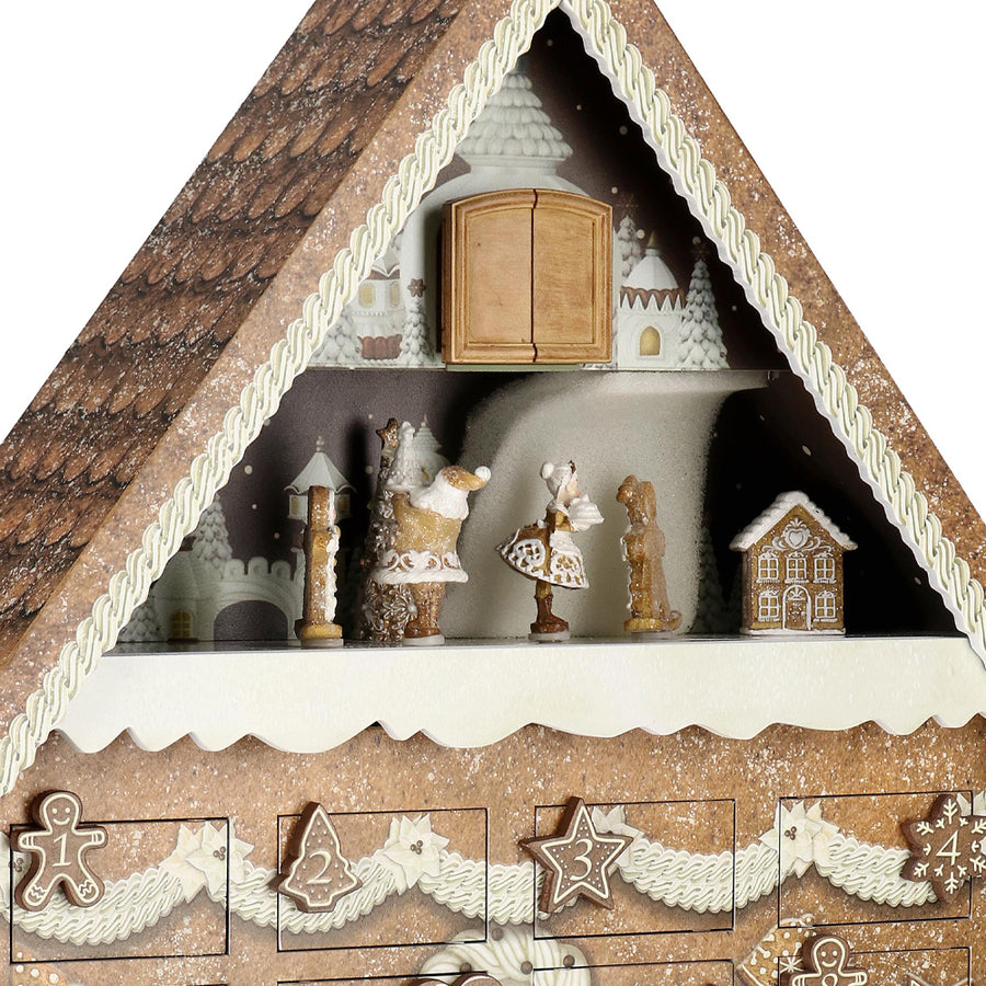 GINGERBREAD házikó felső része mozgó karácsonyi figurákkal