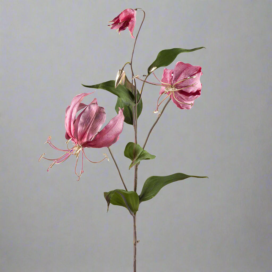 Sötét pink színű, fényes felületű, koronásliliom művirág.