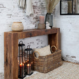 GRIMAUD konzolasztal natúr fa felülettel, rusztikus enteriőrben elhelyezve