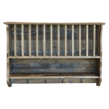 GRIMAUD rusztikus tányértartó fali polc 80 cm – tömörfa kivitel, elölnézet