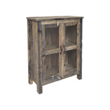 GRIMAUD rusztikus vitrines kisszekrény 100 cm, tömörfa szerkezet, üvegajtós kivitel