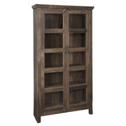 Grimaud natúr vitrines szekrény újrahasznosított fából, elölnézet