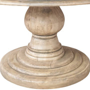 A Habana étkezőasztal masszív, gömbdíszes középlábának részletfotója