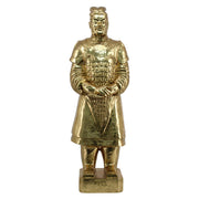 Arany színű, 110 cm magas, kínai harcost ábrázoló műgyanta szobor..