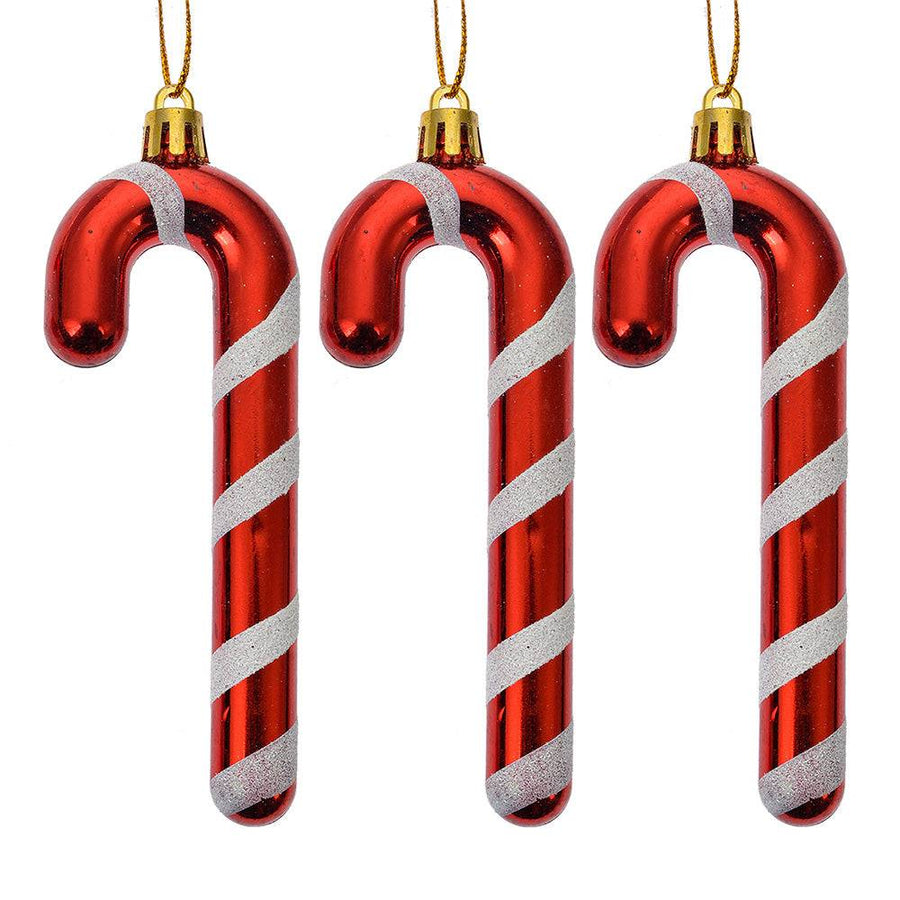 Piros-fehér spirálmintás üveg cukorkapálca karácsonyfadísz, HERITAGE kollekció.