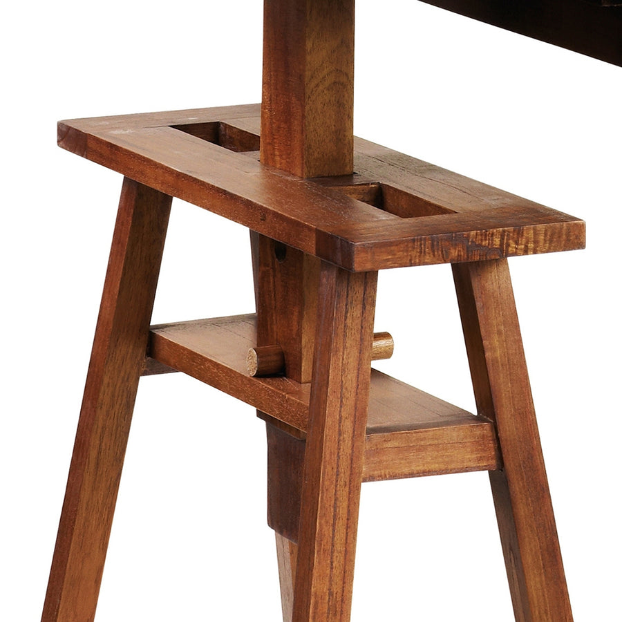 Fa íróasztal oldalsó támasztékkal és polccal