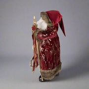 Bordó színű, vintage Télapó figura.