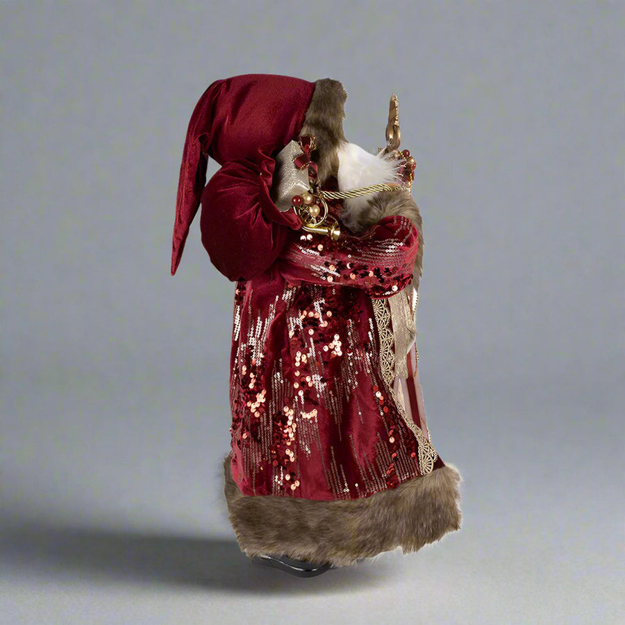 Bordó színű, vintage Télapó figura.