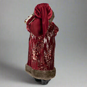 Bordó színű, vintage Télapó figura.