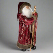 Bordó színű, vintage Télapó figura.