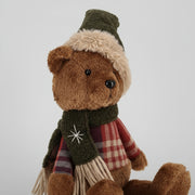 Részletfotó ülő karácsonyi mackóról, Heritage kollekció