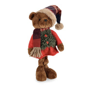 HERITAGE karácsonyi mackó figura piros ruhában és sapkában