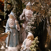 Elegáns vintage Télapó figura havas hatású felülettel
