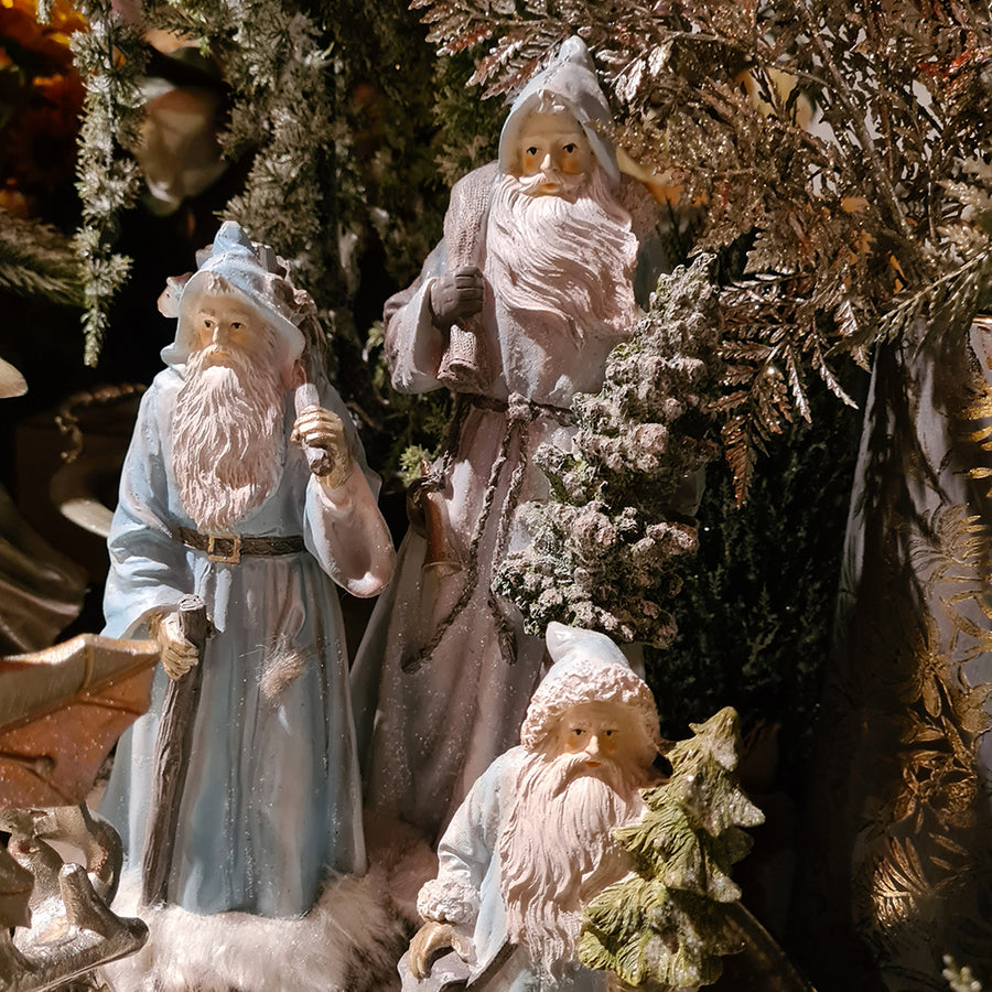 Elegáns vintage Télapó figura havas hatású felülettel