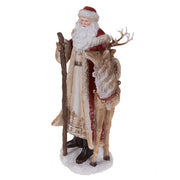 Vintage stílusú HERITAGE Mikulás figura ünnepi szarvas dekorációval