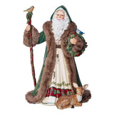 SPIRIT OF THE FOREST zöld Télapó figura őzikével 42 cm karácsonyi dekoráció