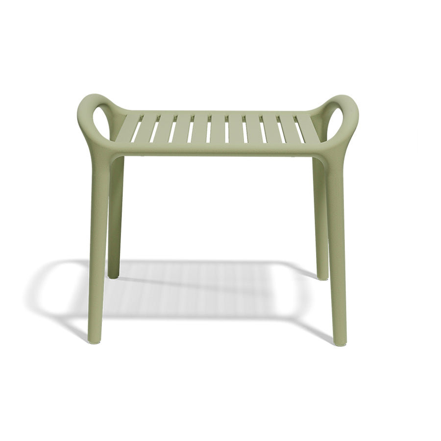 Jádezöld színű műanyag, design kisasztal.