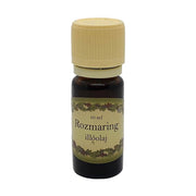 Rozmaring illatú illóolaj 10 ml barna üvegcsében, bézs kupakkal – friss, élénkítő, koncentrációt segítő aromaterápiás olaj.