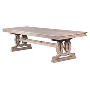 Koloniál stílusú, natúrszínű, tömör akácfából készült, exkluzív kézműves étkezőasztal .