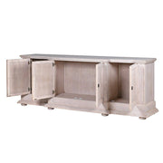 Imperial tölgyfa tálaló belső tárolóterekkel, nyitott ajtókkal bemutatva.