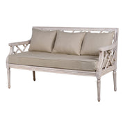 Tömör akácfából faragott, exkluzív, kézműves kanapé.