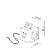 Ipari stílusú asztali lámpa technikai rajza. 