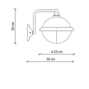 Ipari falilámpa technikai rajza.