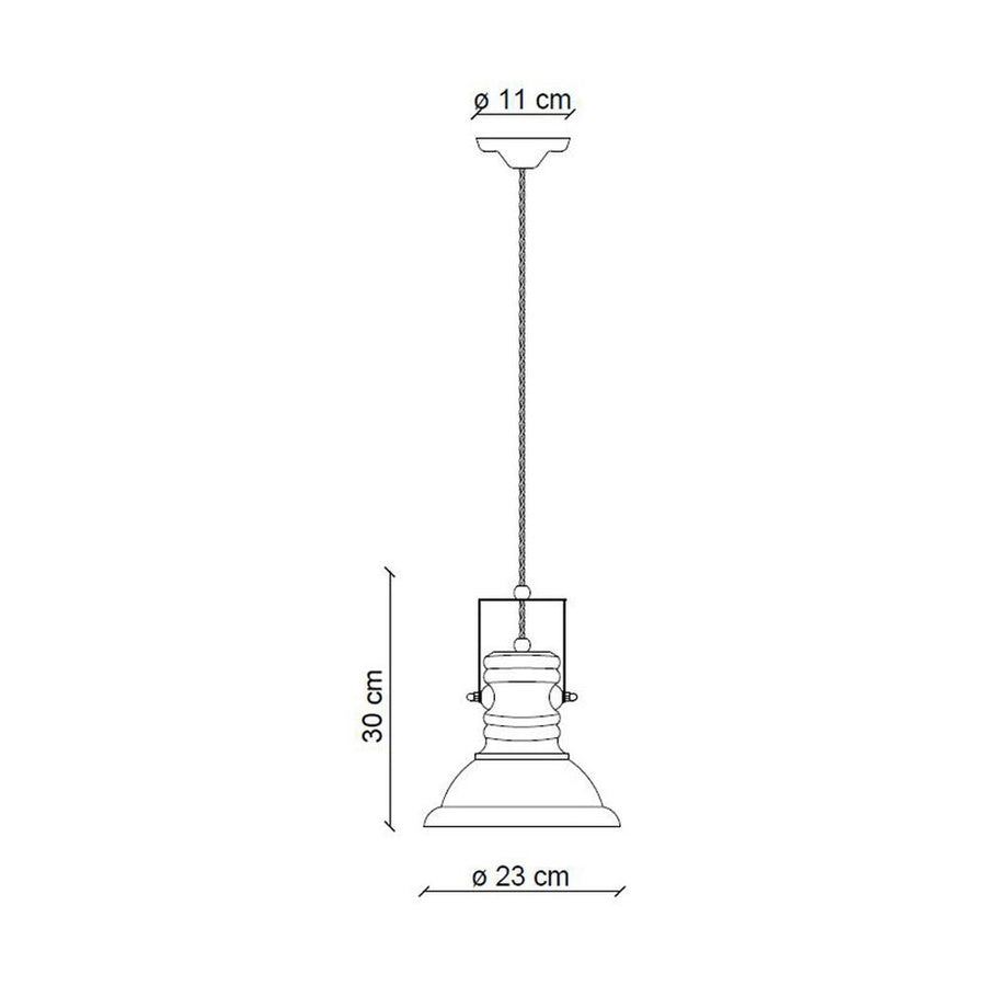 Ipari stílusú lámpa technikai rajza.