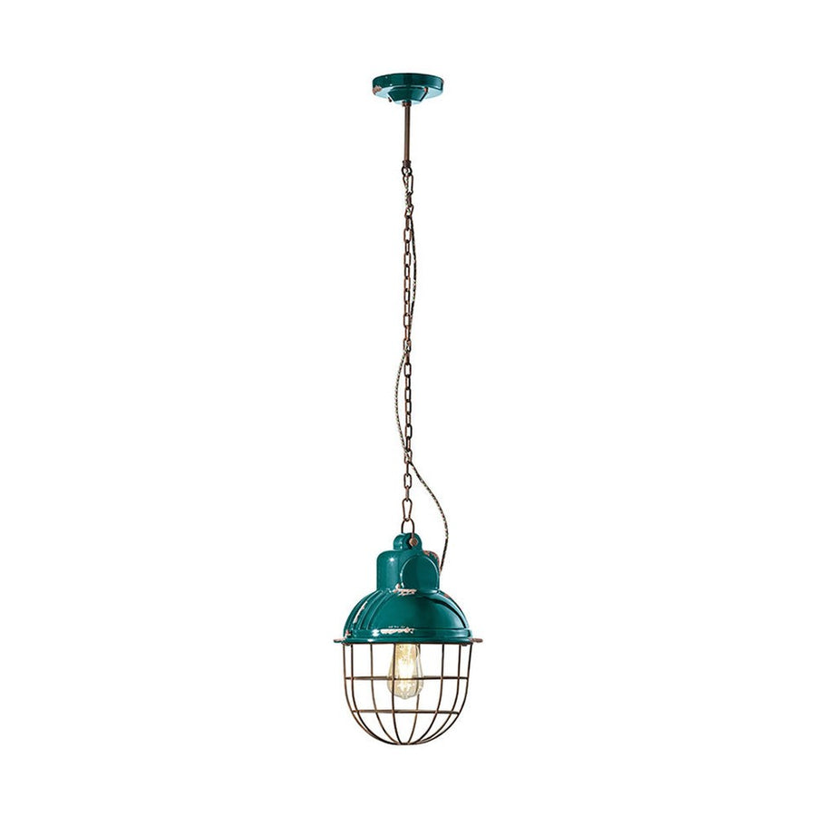 Vintage olajkék színű ipari lámpa.