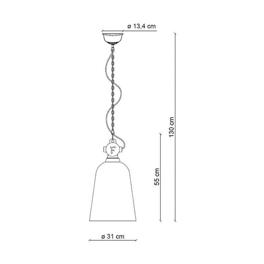 Ipari lámpa technikai rajza.