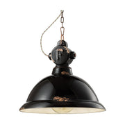 Vintage fekete színű, ipari függeszték lámpa.