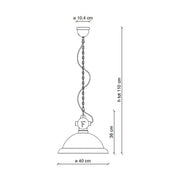 Ipari stílusú lámpa technikai rajza.