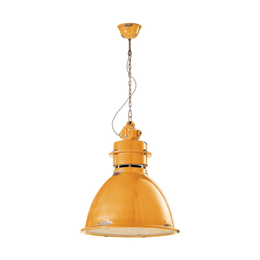 Vintage sárga színű ipari lámpa.