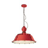 Piros színű ipari lámpa.