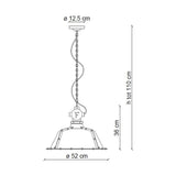 Ipari stílusú lámpa technikai rajza.