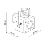 Ipari mennyezeti lámpa technikai rajza.