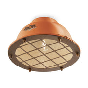 Vintage narancs színű ipari stílusú kerámia mennyezeti lámpa.