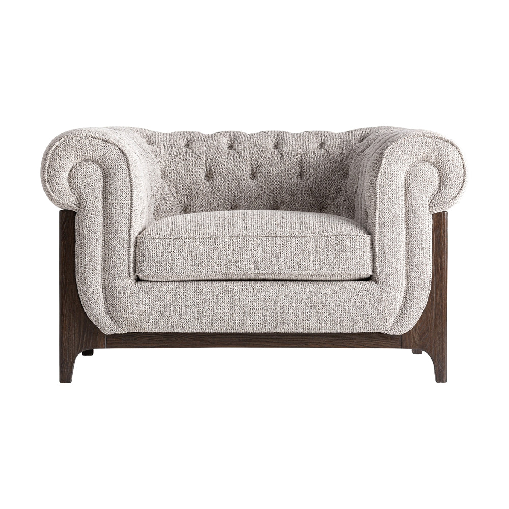 Ipswich szürke szövet fotel elölnézet