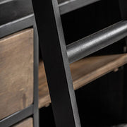 Ivalo könyvespolc létra részlet, fekete porszórt vas felület