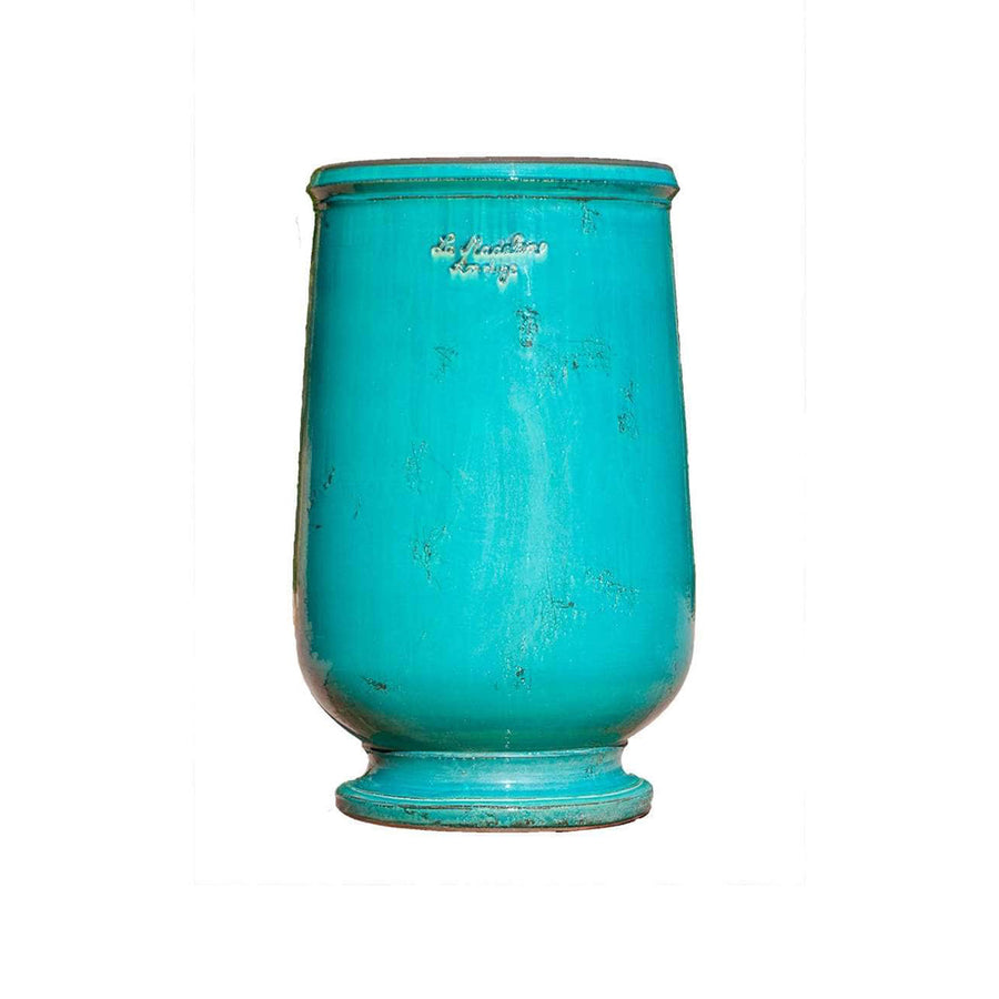 Türkizkék színű, tradicionális, kerámiaamfora.