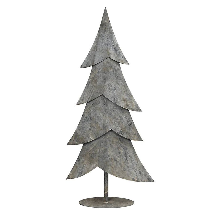 Junker szürke bádog dekor fenyőfa 88 cm magas, antikolt felülettel