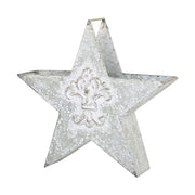 Csillag formájú, bádogból készült karácsonyi dekoráció.