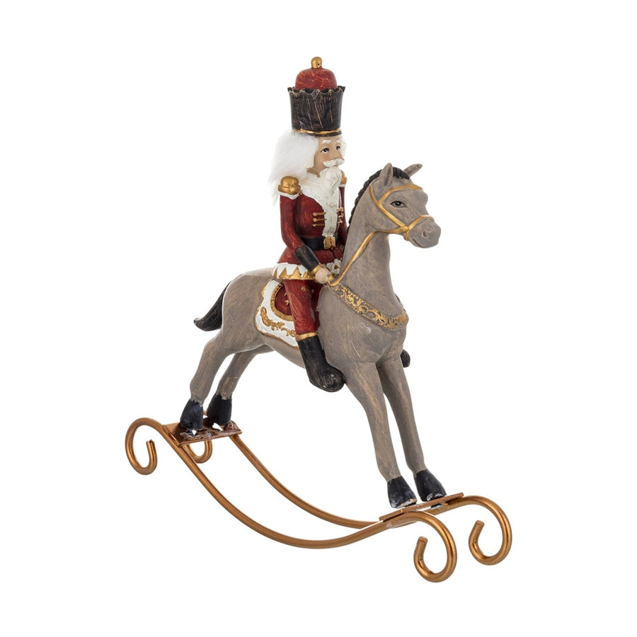 Hintalovon ülő karácsonyi diótörő király.