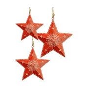 Piros színű karácsonyi fém dekor csillag.